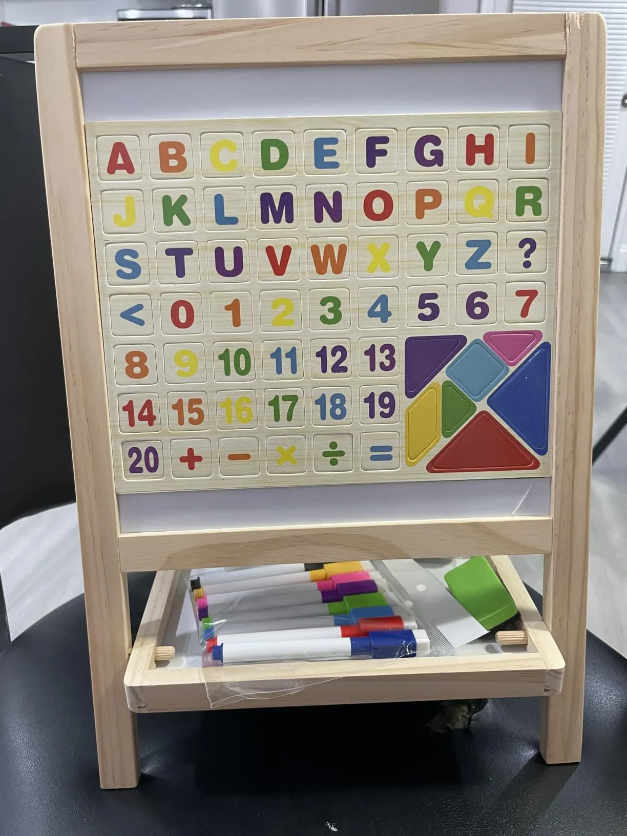 Product with full magnetic letter and number set